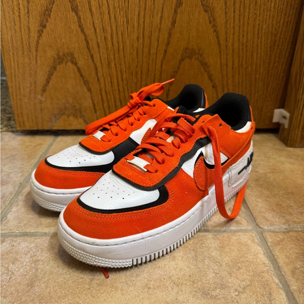 Nike Women's Shoes in Orange, Black, and White